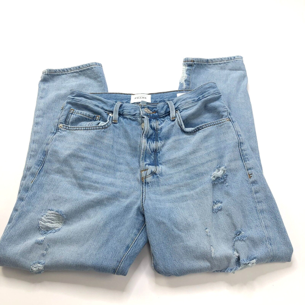FRAME Le Original 28 (Fits 29W 27L) High Rise Distressed Ripped Fly Denim Jeans